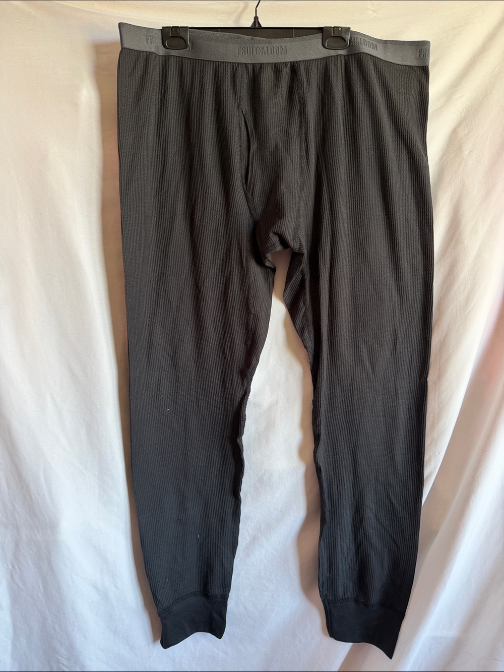 Fruit of the Loom Men's Black Thermal Long Johns